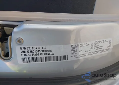 2023 Chrysler Voyager Lx из США, поврежденный, VIN 2C4RC1CG3PR608009